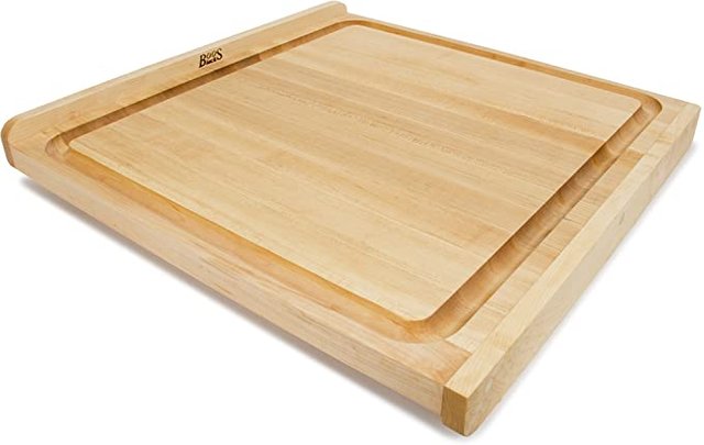 John Boos Block KNEB24S Maple Wood Countertop Reversible Edge Grain Cutting Board with Gravy Groove, 23.75 Inches x 23.75 Inches x 1.25 Inches Photo