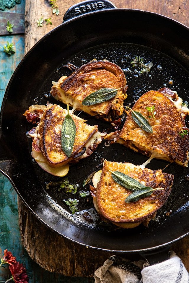 french onion and apple grilled cheese