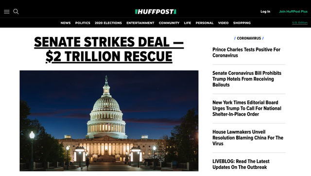 Huffpost's homepage.