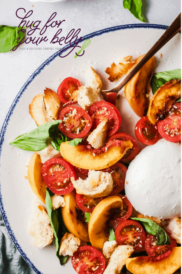 grilled peach caprese salad