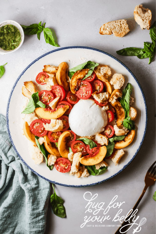 grilled peach caprese salad