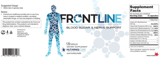 Frontline Diabetes Ingredients Label