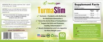 HealthyGen TurmaSlim Ingredients Label