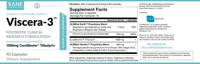 SANE Viscera-3 Ingredients Label