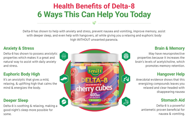 Smilz Delta 8 Gummies Benefits