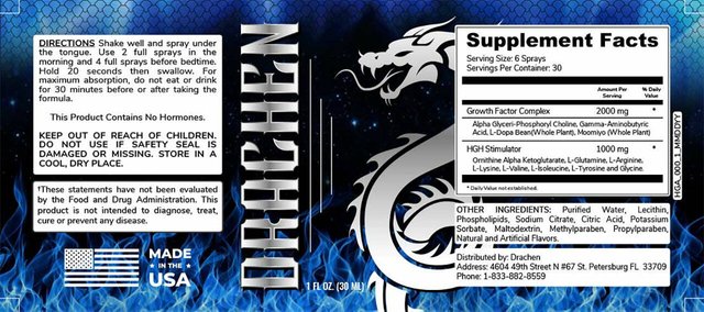 drachen male enhancement ingredients label