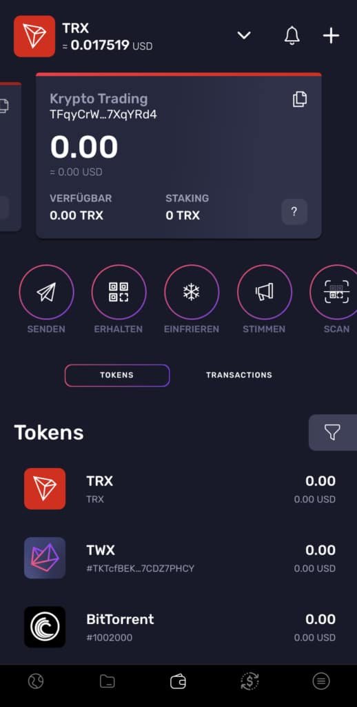 Staking mit TRON und Sesameseed: TronWallet im Test