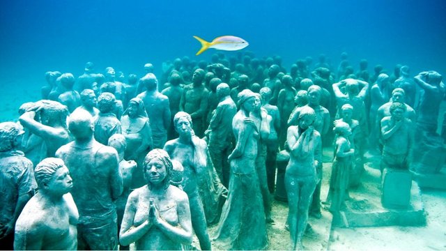 Explore the unique underwater museum of art in Cancun