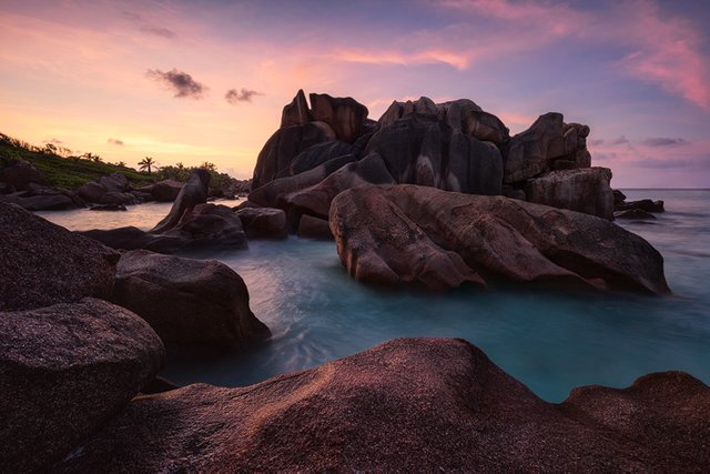 The rocks at Anse Coco on La Digue