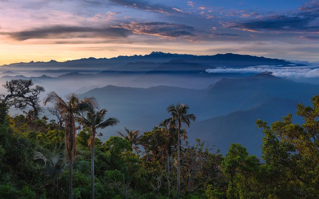 The mountains of the Sierra Nevada de Santa Marta during Sunrise