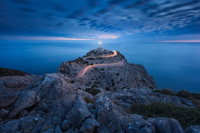 Long time exposure of Cap Formentor Lighthouse