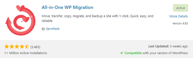 All In One WP Migration Plugin