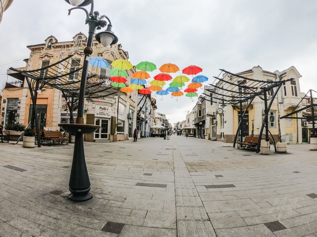 installation with umbrellas in Burgas