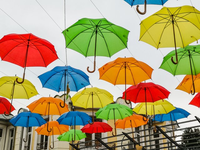  Art installation with umbrellas in Burgas