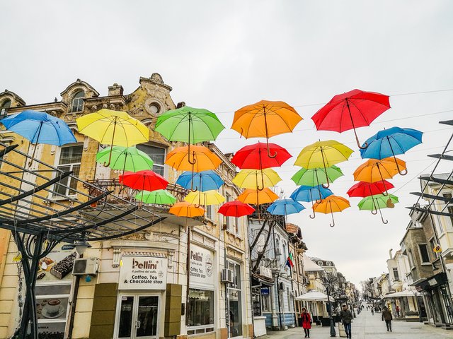  Art installation with umbrellas