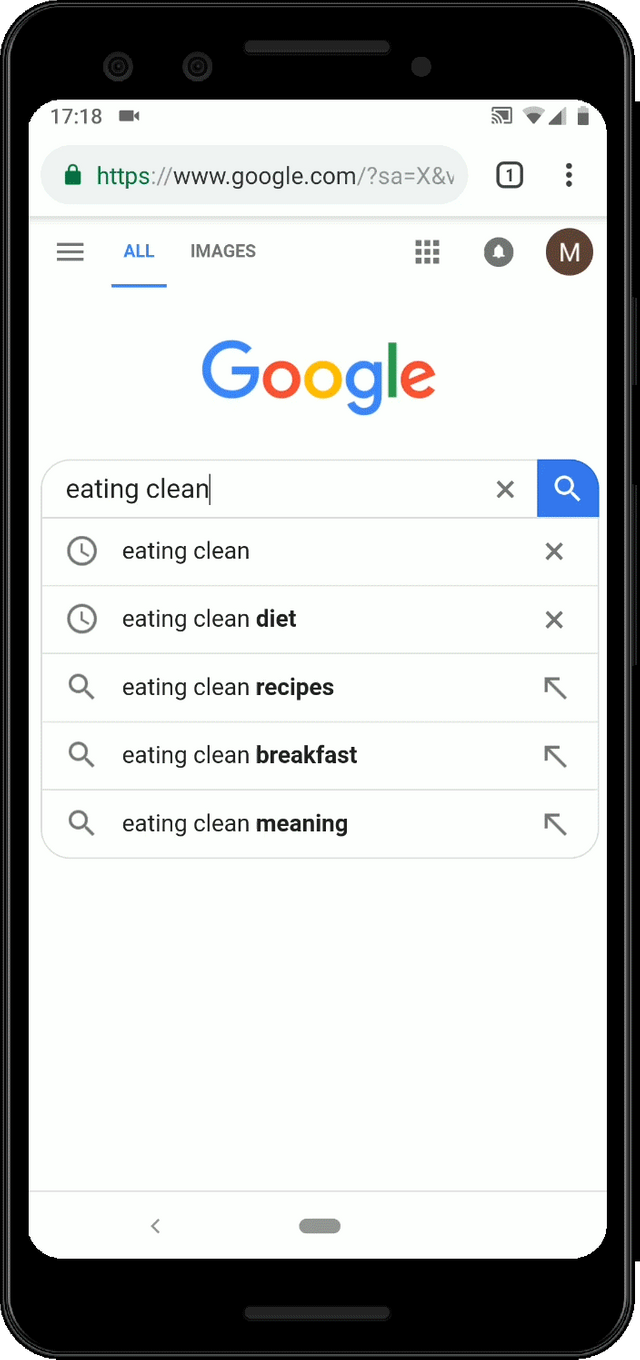 Activity Cards for Google Mobile search