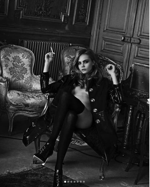 Cara Delevingne poses semi-nude in new photoshoot (Photos)