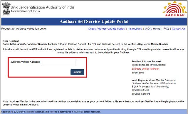 Aadhaar Self Service Update Portal