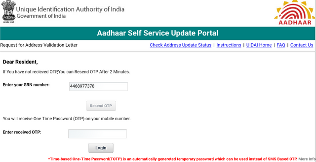 Aadhaar Self Service Update Portal