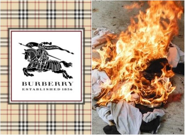 luxury brands burn clothes