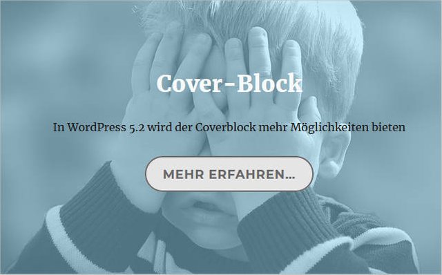 Der neue Cover-Block kann verschiedene Blöcke enthalten.