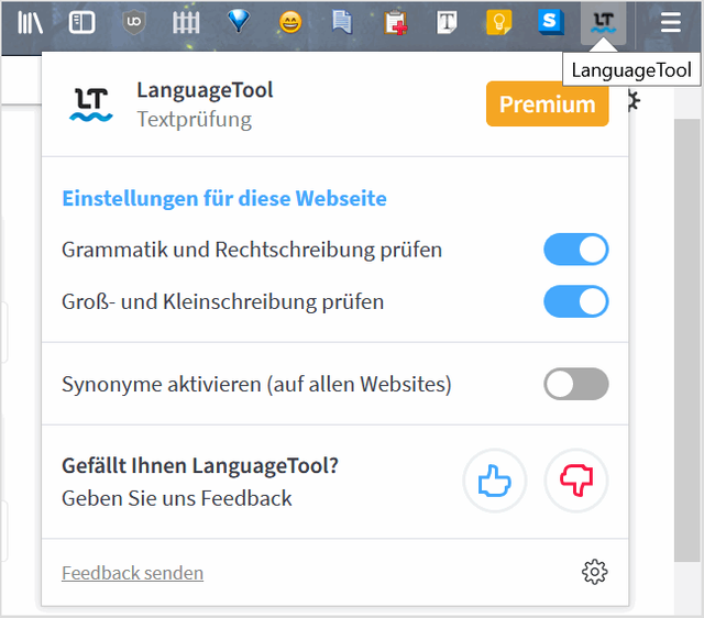 Firefox: LanguageTool mit grundlegenden Anpassungen