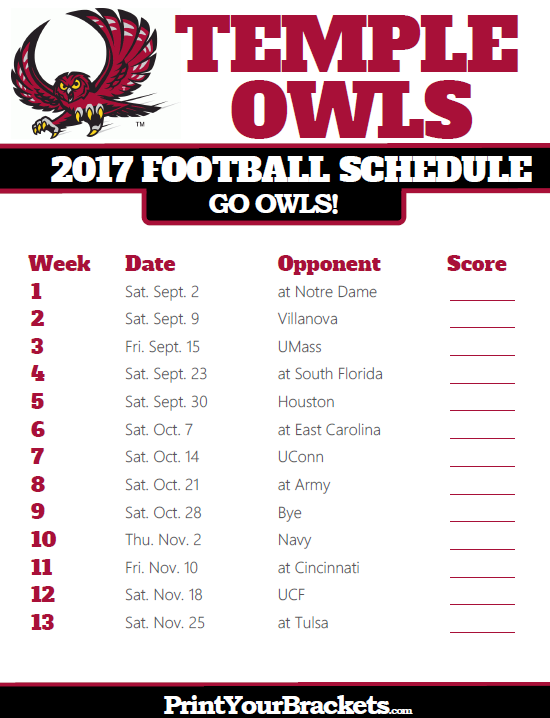 73 Days until The Opening of College Football! #73 Temple Owls — Steemit