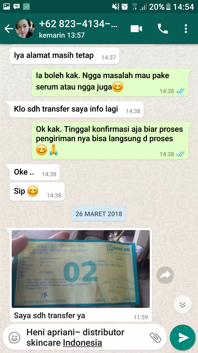 Bukti Transfer Adeeva Skincare