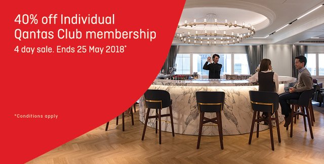 40% off Qantas Club Membership 1,2,4 year memberships