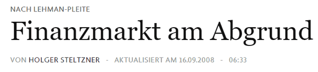 Headline FAZ 1 Finanzkrise