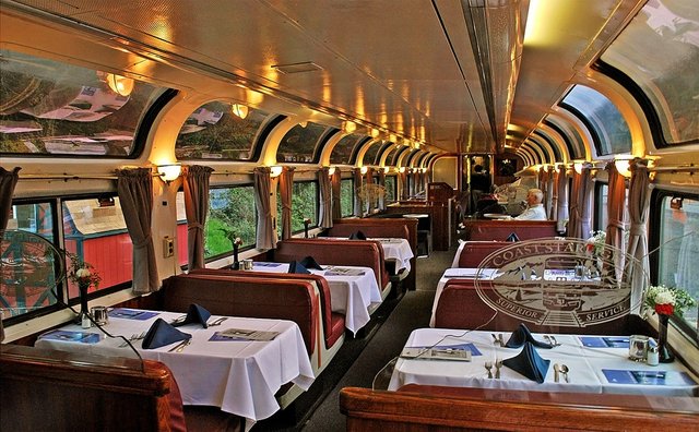 Dinner in the Parlour Car. Who knew train food can be that much better than plane food!