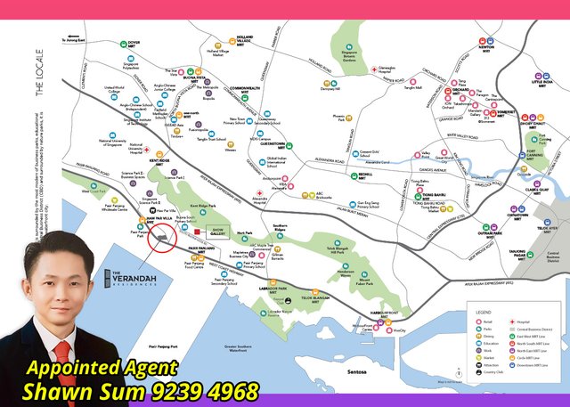 The Verandah Residences Location on Map and its close proximity to 2 MRT Stations