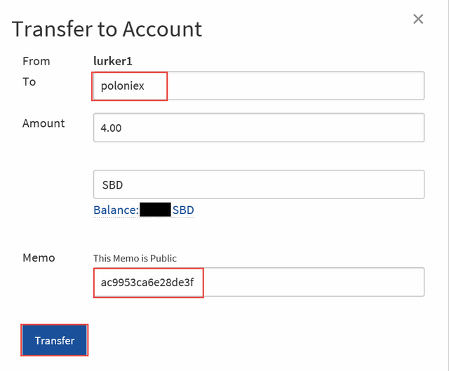 Setting up the transfer