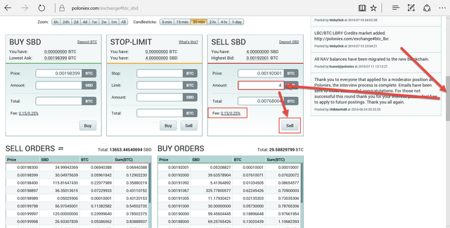 Selling the steem dollars