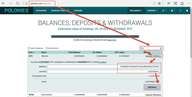 Bitcoin Withdrawal