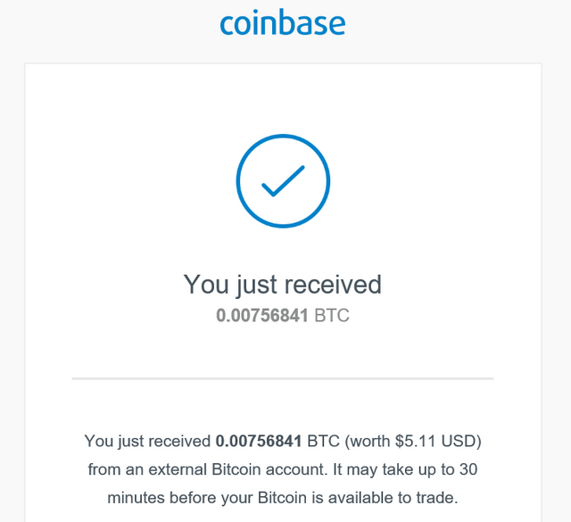Coinbase confirmation