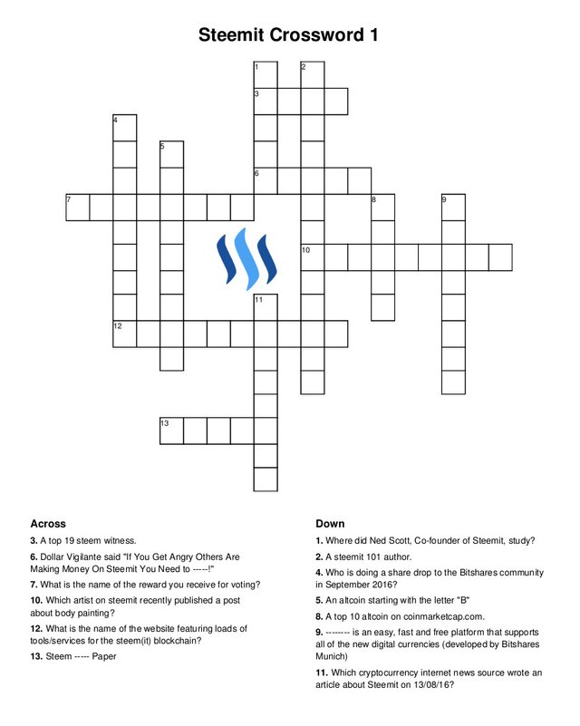 steemit crossword 1