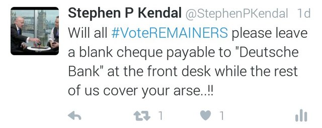 Will All Voteremainers Please Leave A Blank Cheque Payable To