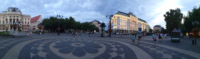 The beautiful Carlton hotel at the Hviezdoslav Square in Bratislava