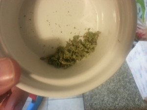 Marijuana Tea inside small cup