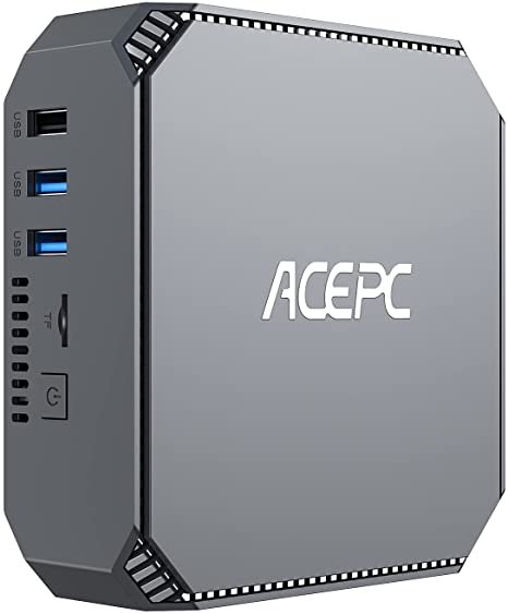 ACEPC GK2 Mini PC 8GB RAM, Quad-core Intel Celeron J4125 Mini Computer Windows 10 Pro, 256GB M.2 SSD Micro Desktop Computer, 4K UHD Small PC for Business and Entertainment Photo