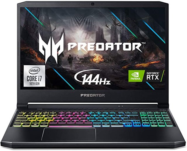 Acer Predator Helios 300 Gaming Laptop, Intel i7-10750H, NVIDIA GeForce RTX 2060 6GB, 15.6" Full HD 144Hz 3ms IPS Display, 16GB Dual-Channel DDR4, 512GB NVMe SSD, Wi-Fi 6, RGB Keyboard, PH315-53-72XD JPG