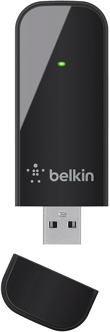 Belkin N600 DB F9L1101 Wireless Dual-Band USB Adapter, Up to 300Mbps Speed (Black) JPG