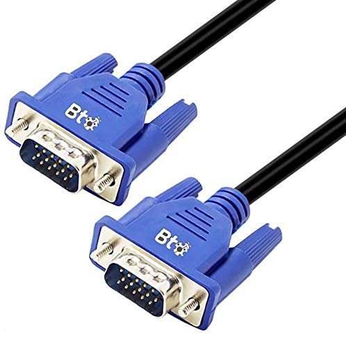 BTO VGA to VGA Cable 6 Feet Long PC Computer Monitor, Projector, Cord 1080p Full HD High Resolution, Male to Male Blue Cable (6 Feet). Picture