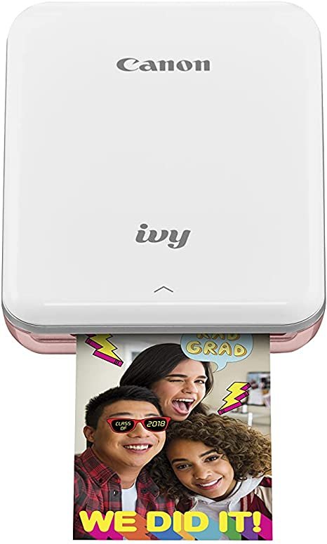 Canon IVY Mini Photo Printer for Smartphones (Rose Gold) - Sticky-back prints, Pocket-size Photo