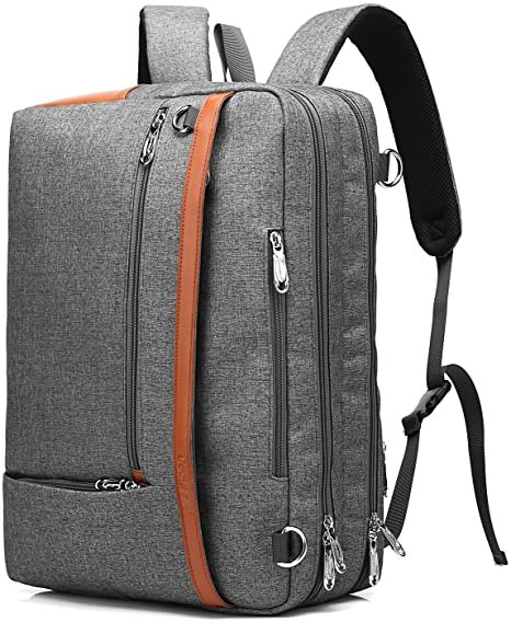 CoolBELL Convertible Backpack Shoulder Bag Messenger Bag Laptop Case Business Briefcase Leisure Handbag Multi-Functional Travel Rucksack Fits 17.3 Inch Laptop for Men/Women/Travel (New Grey) Picture