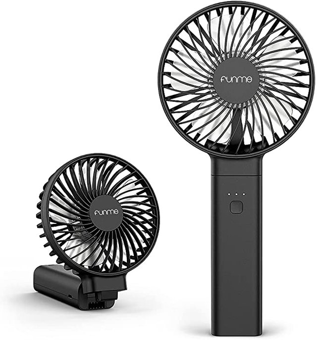 FUNME Handheld Fan 5000mAh Rechargeable Battery Fan 4-20 Hours Using Time Foldable USB Fan with Upgraded One Touch Power Off Function 4 Speeds Strong Winds Portable Personal Cooling Fan for Outdoors Photo