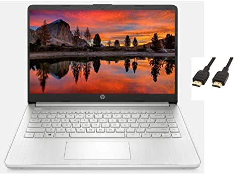 HP 2021 Premium 14" HD Touchscreen Laptop Computer, 2 Core AMD Ryzen 3-3250U 2.6GHz, 16GB RAM, 512GB SSD, No DVD, Webcam, Bluetooth, Wi-Fi, HDMI, Win 10 S, ROKC HDMI Cable Picture