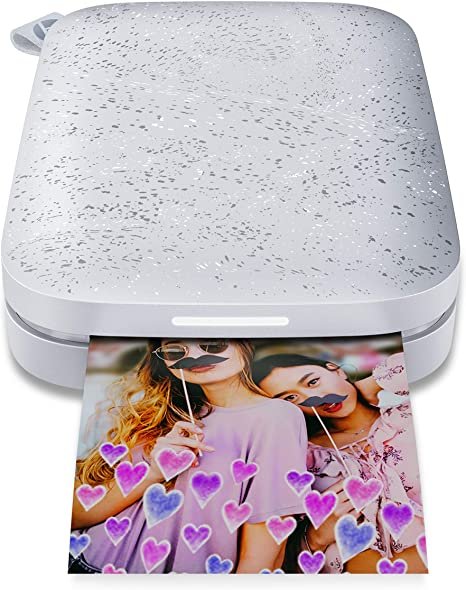 HP Sprocket Portable Photo Printer (2nd Edition) Instantly Print 2x3 Sticky-Backed Photos from Your Phone [Luna Pearl] [1AS85A] (Renewed) Photo