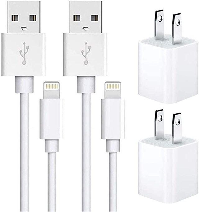 iPhone Charger, Apple MFi Certified Lightning Cable, 2 Pack 3FT Lightning to USB Quick Charging Data Sync Transfer Cord with 2 Pack USB Rapid Wall Charger Travel Plug for iPhone 12/11/XS/XR/X 8 7/iPad Picture